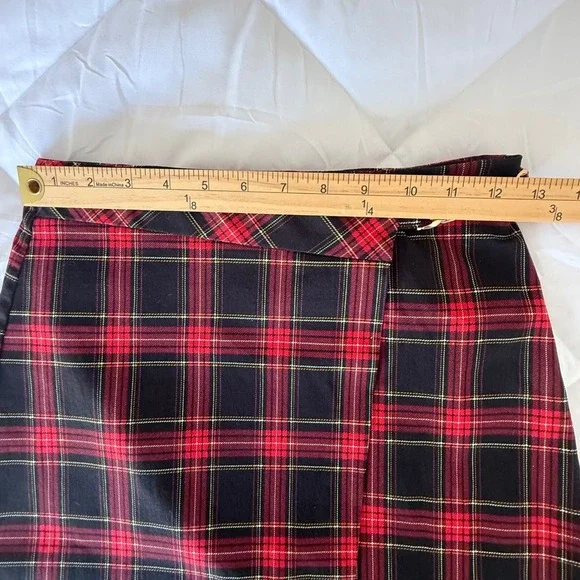 Joe B Plaid Mini Skirt Gold Chain Detail Party Club Wear Clueless - Picture 4 of 9